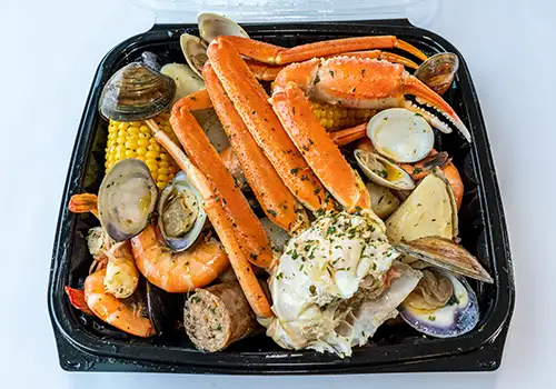 Boil No. 4 - Crab Leg Cluster, Clams, Shrimp, Mussels